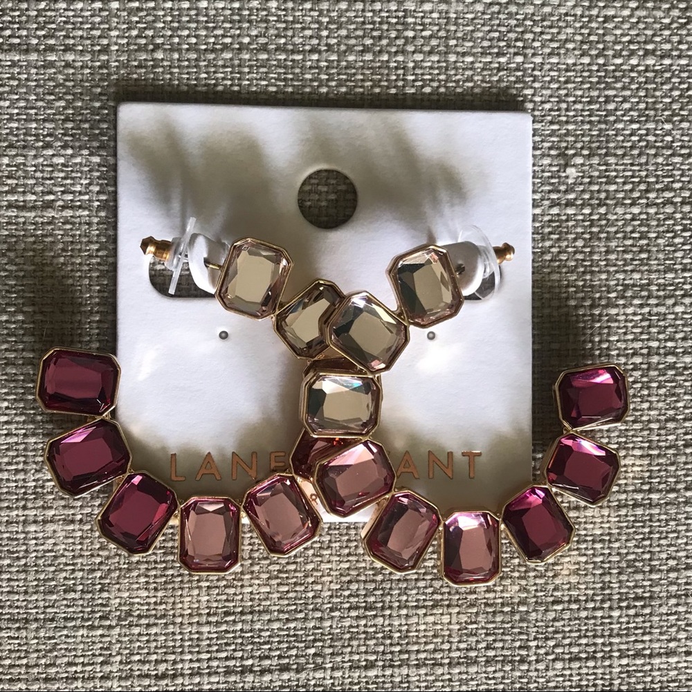 Lane Bryant Gemstone Gold Tone Earrings